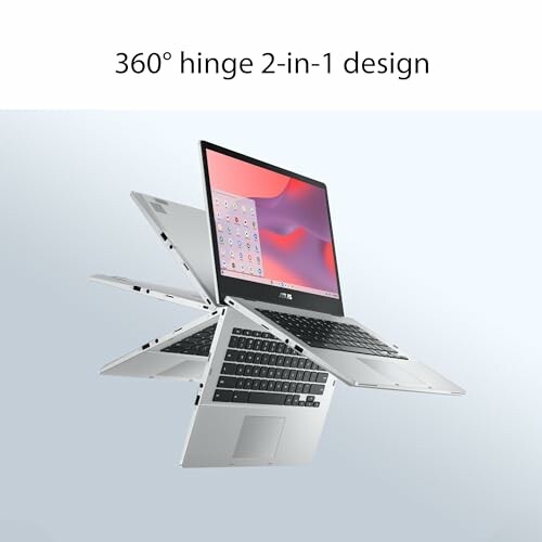 Laptop with 360-degree hinge in various positions.
