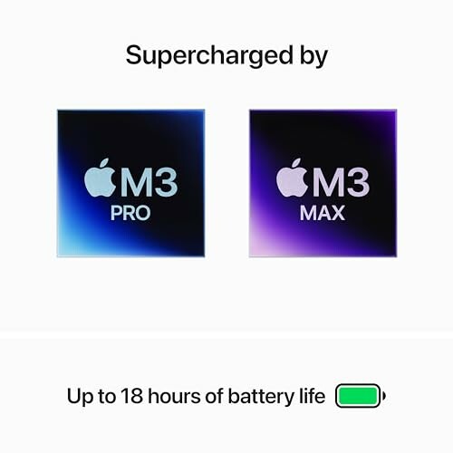 Apple M3 Pro and M3 Max chips with 18 hours battery life.