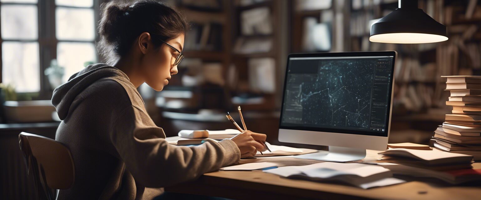 College student with laptop