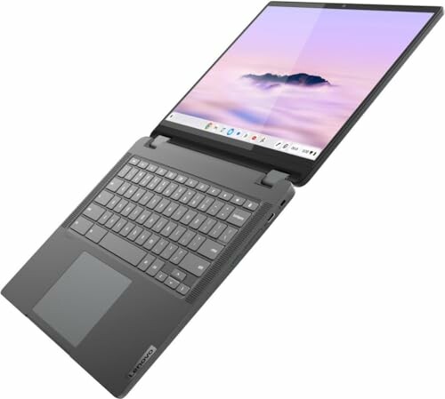 Lenovo Chromebook laptop with open screen displaying purple sky