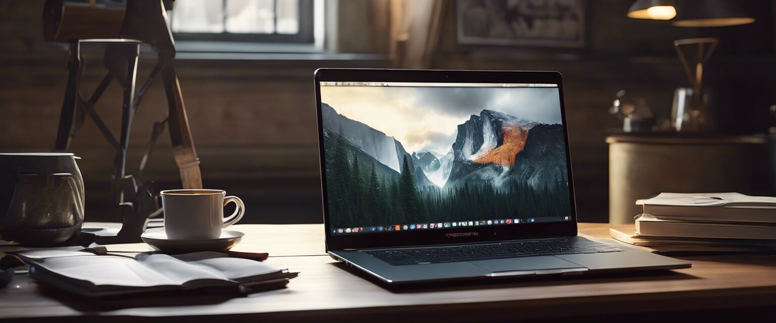 Student using laptop