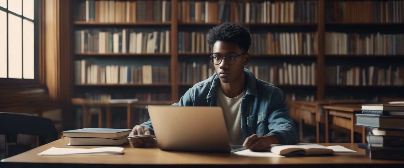 Student with lightweight laptop